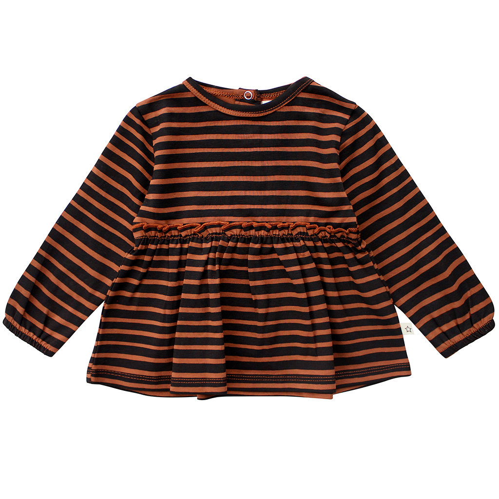 Longsleeve pleated Stripes (potters clay)