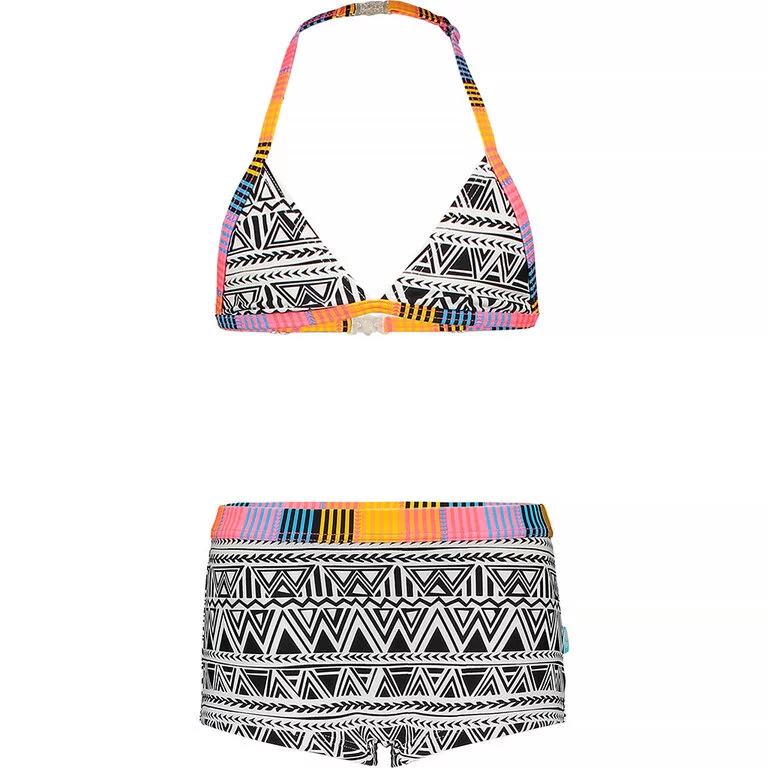 Bikini met shorts (surf black/white tiki)
