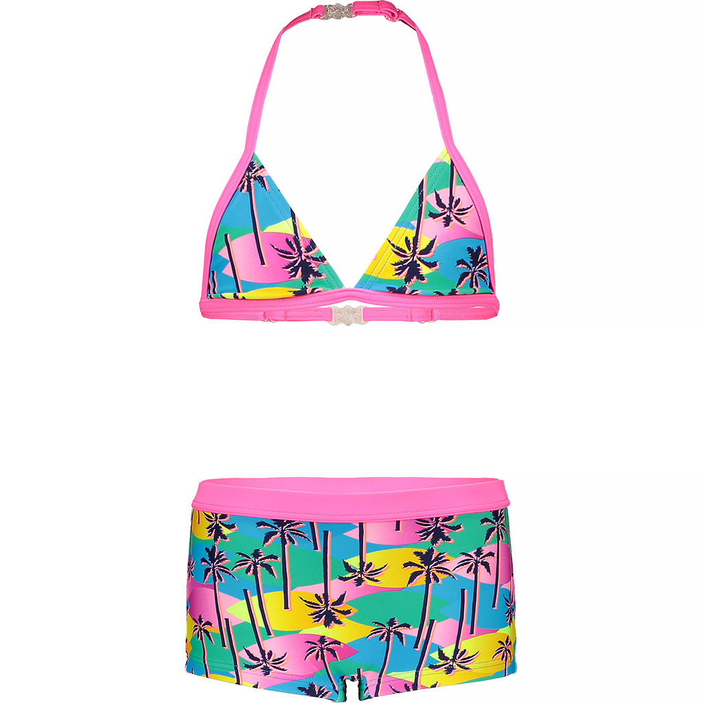 Bikini met shorts (tropical palms)