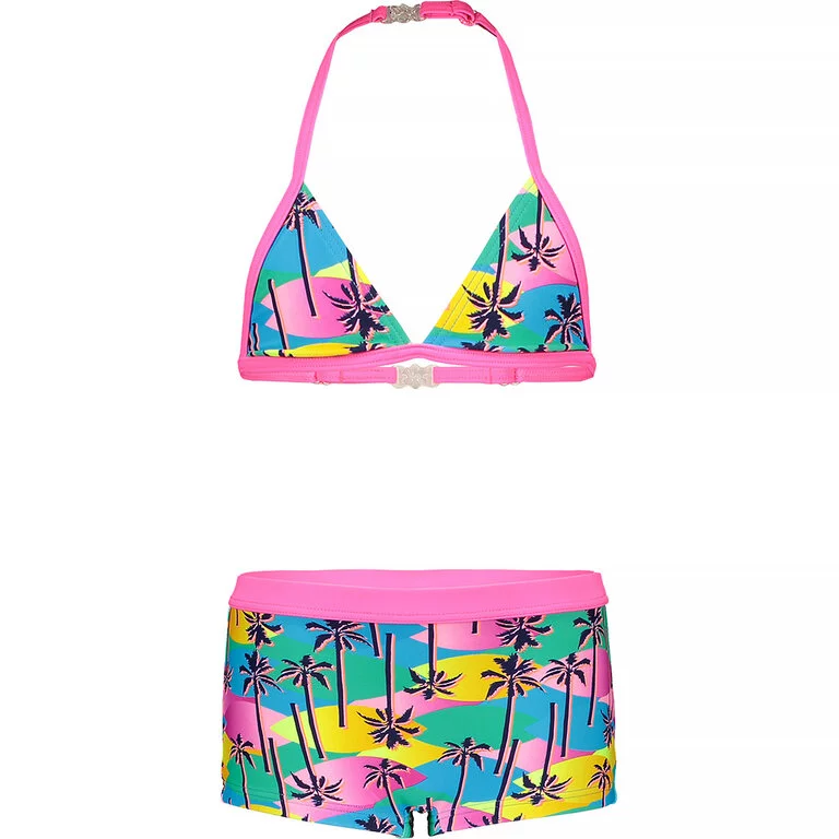 Bikini met shorts (tropical palms)