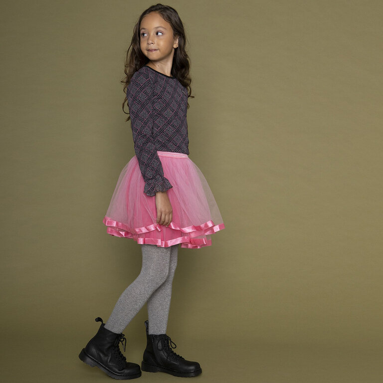 Longsleeve check/leopard (Norali (charcoal)