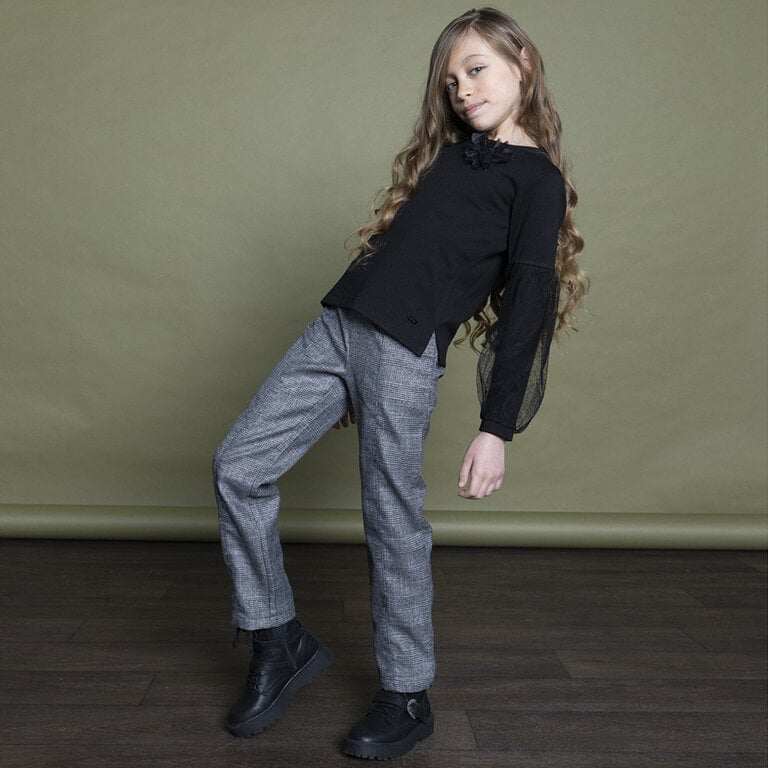 Longsleeve velvet dots Nikki (black)