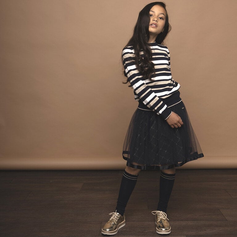 Rokje Taylor logo check petticoat (blue navy)