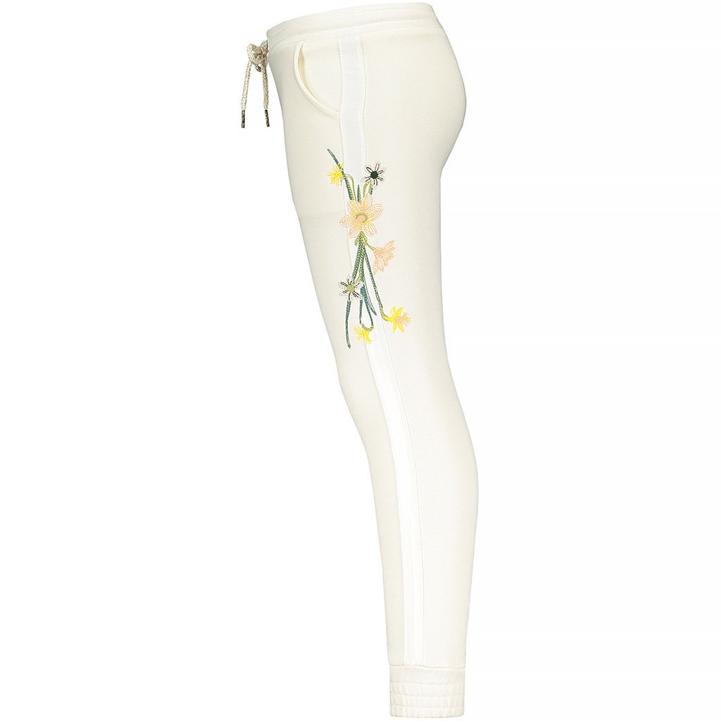 Broek sweat embroidery (off-white)