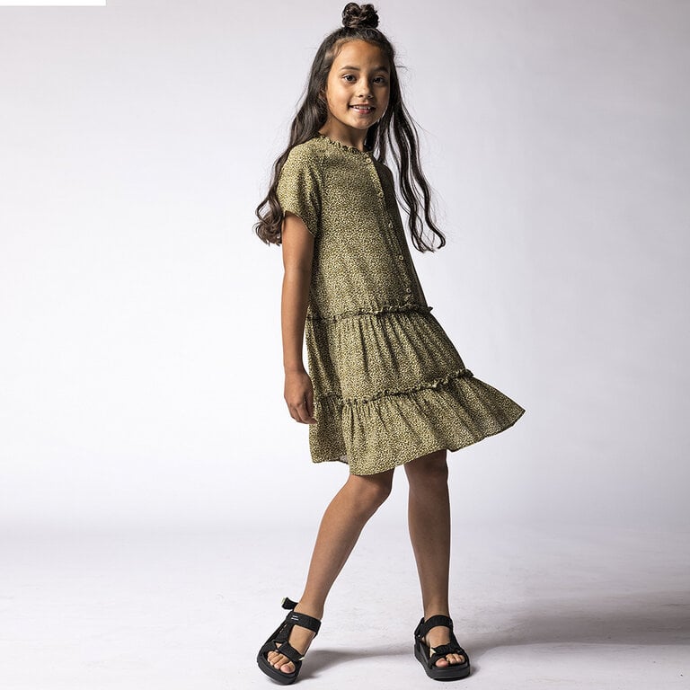 Jurk crepe small panther (animal)