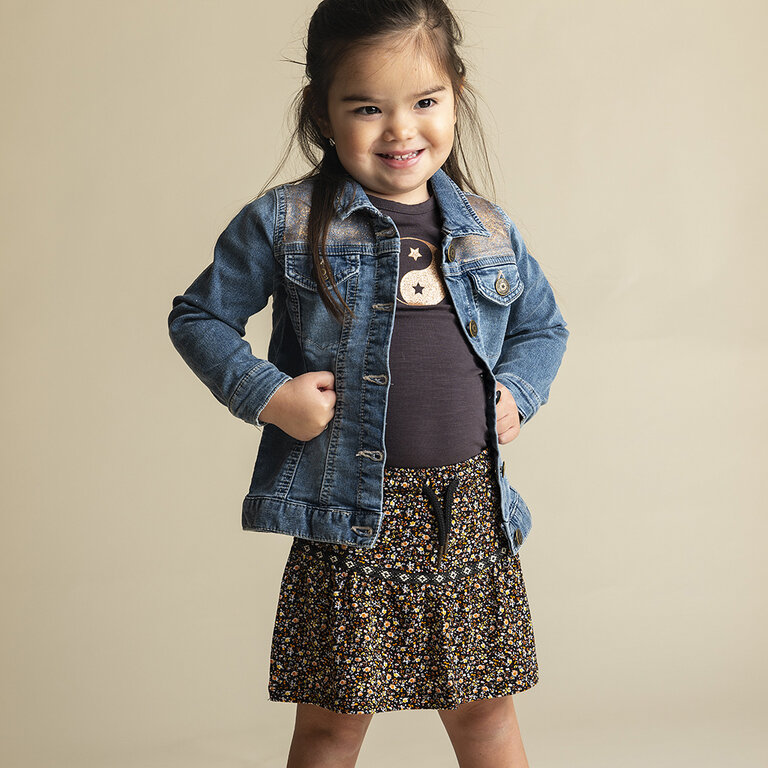 Rokje crepe (black flower)