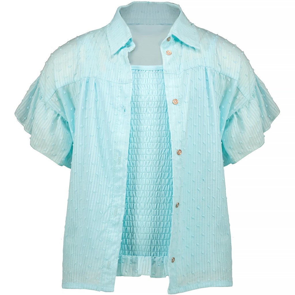 Set van blouse met smock top Taddy (lovely blue)