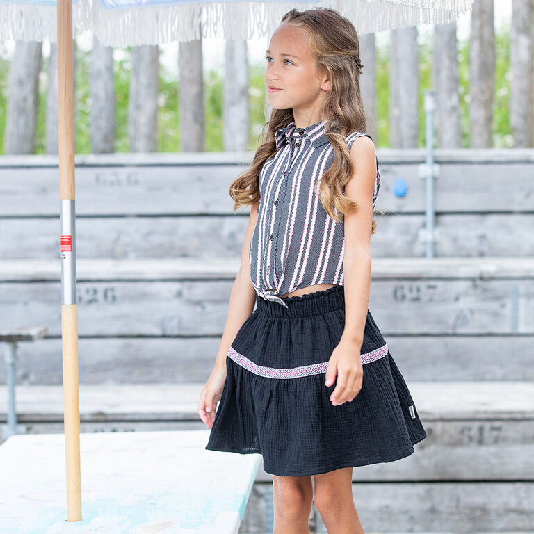 Rokje mousseline (black)