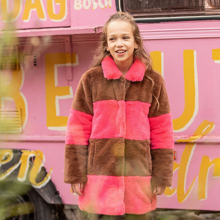 Winterjas fake fur (camel)