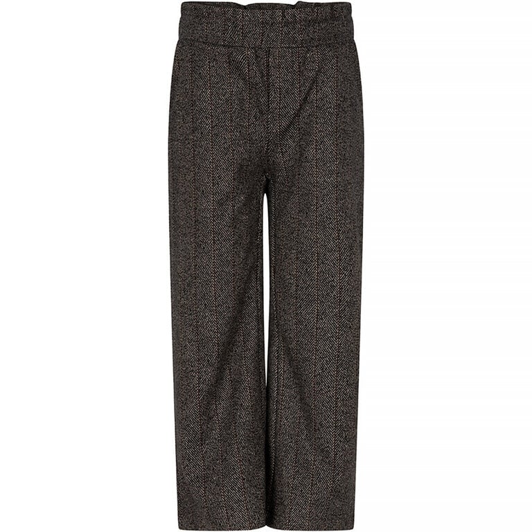Broek wide herringbone (black)