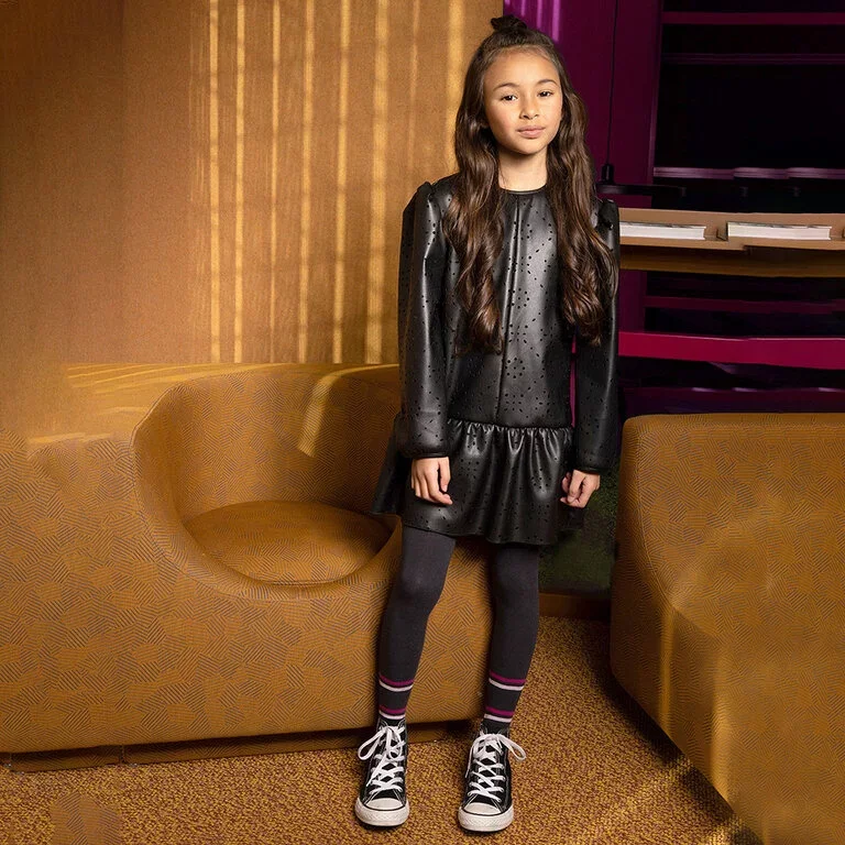 Jurk plu leer B.Something (black)