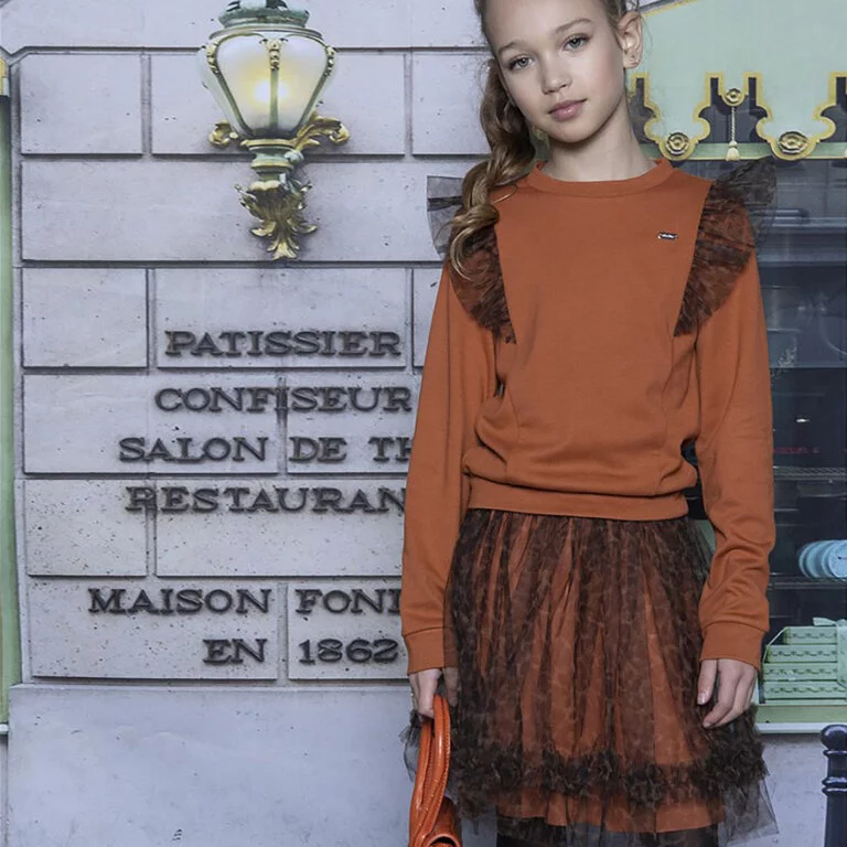 Rokje leopard tille petticoat Taylor (chestnut)