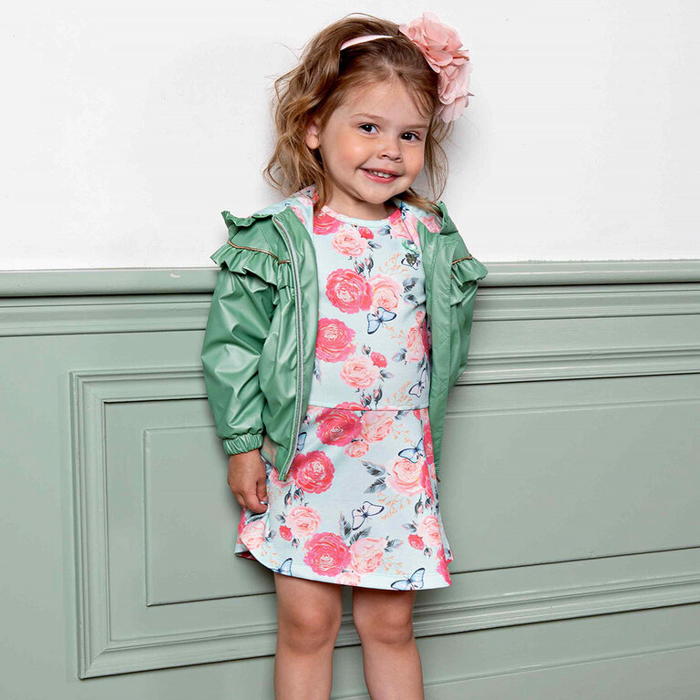 Jurk Scilla rose garden (misty green)