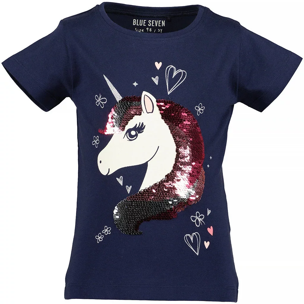 T-shirt Hearts & Unicorns (ultramarin)