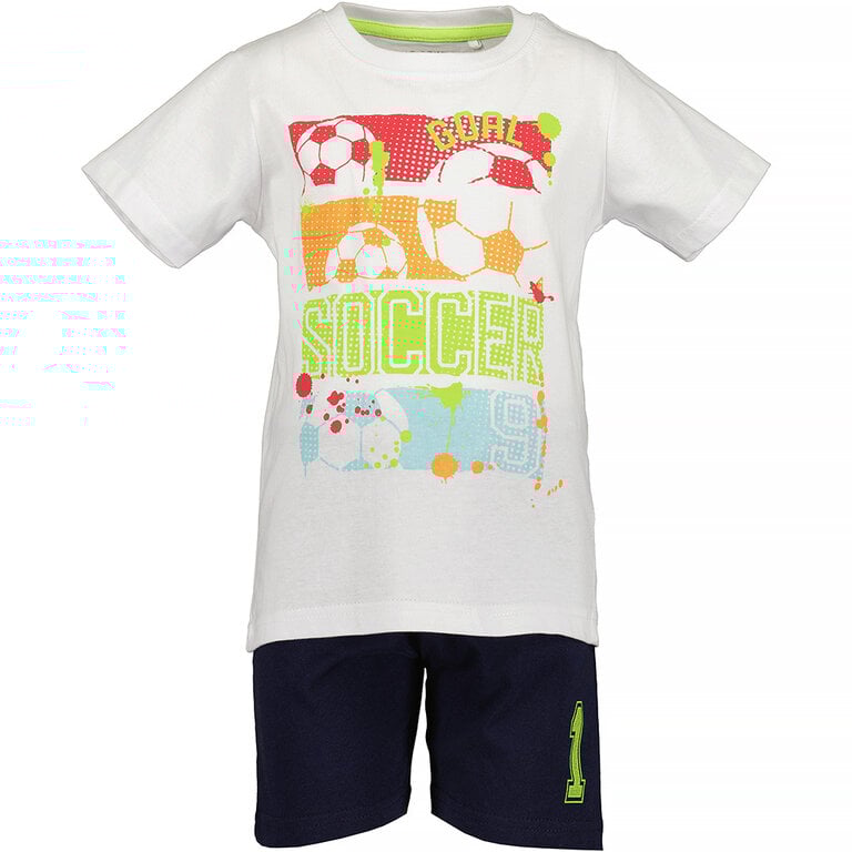 Set t-shirt met korte broek Soccer (white)