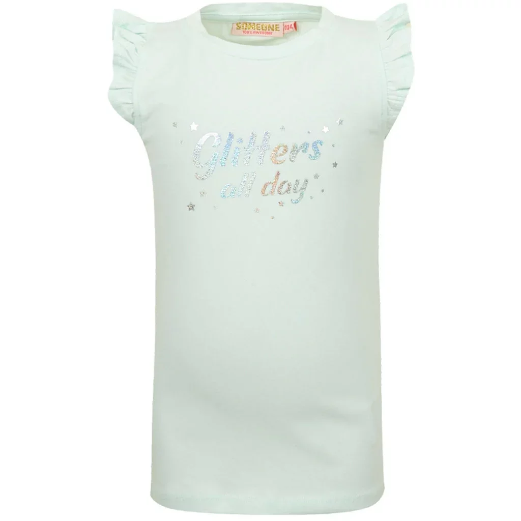 T-shirt Delphine glitter (light mint)