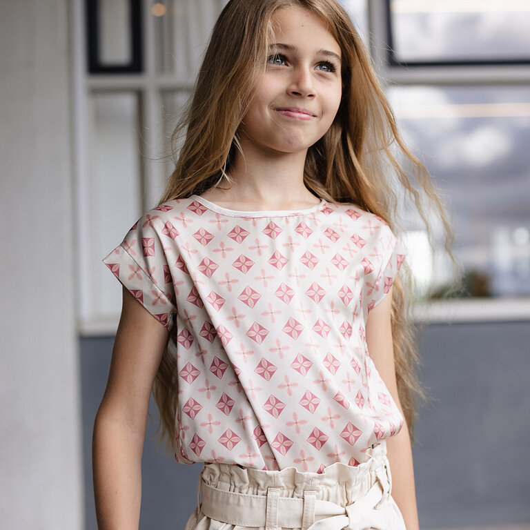 T-shirt Defne (aop creme geomatric)