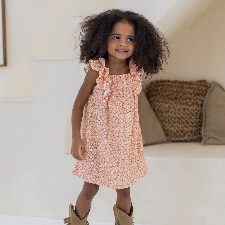 Jurkje crepe smock (flower)