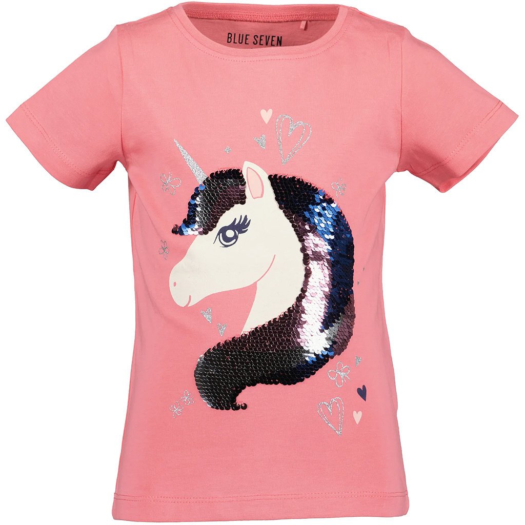 T-shirt Hearts & Unicorns (salmon)