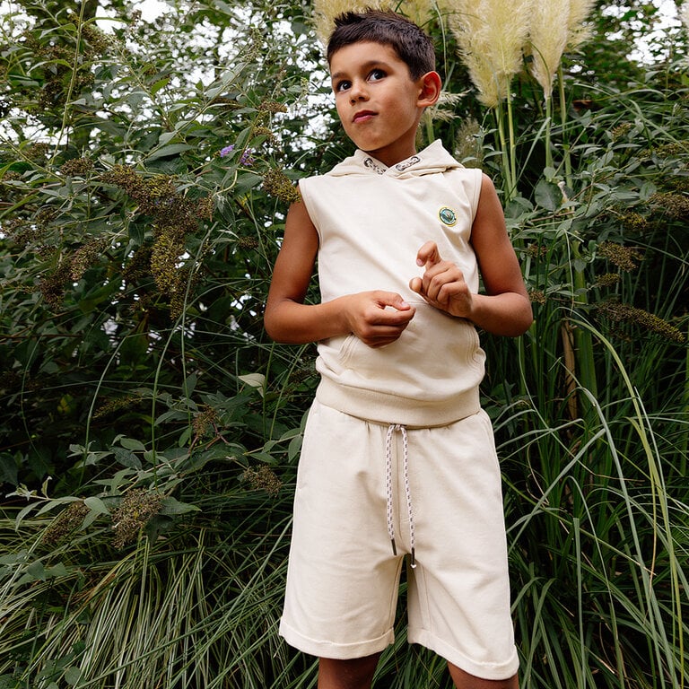 Mouwloze trui hoodie Thomas (sand)