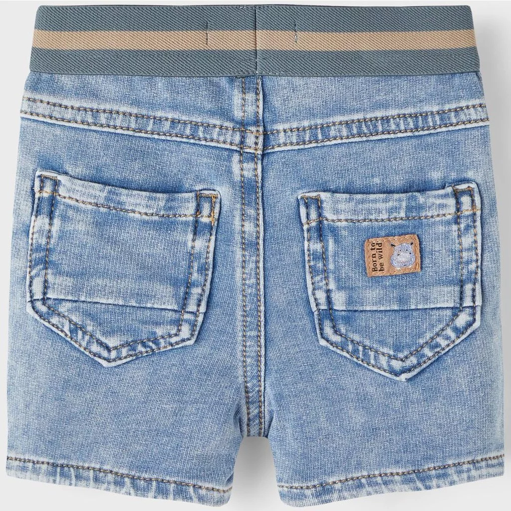 Kort jog jeans spijkerbroekje (light blue denim)