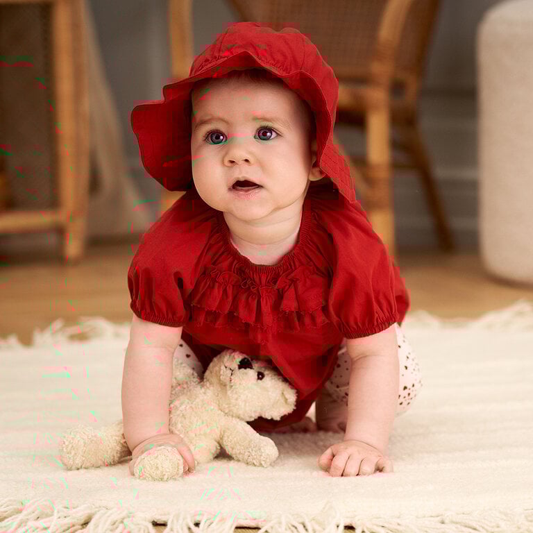 Zonnehoedje Poplin (berry red)