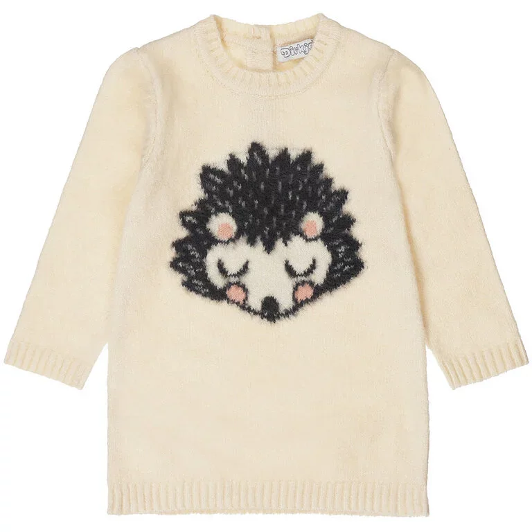 Gebreid jurkje Smile (off white)