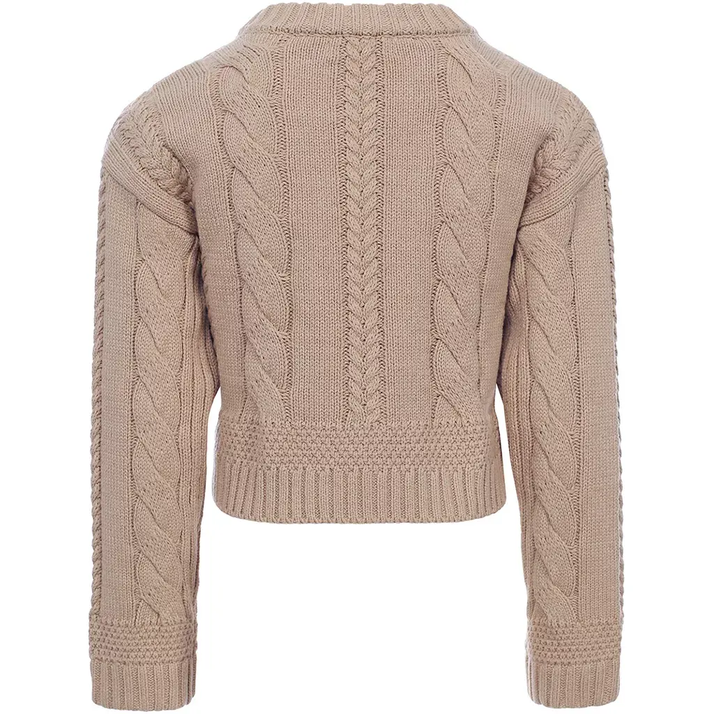 Gebreide cropped trui (beige)