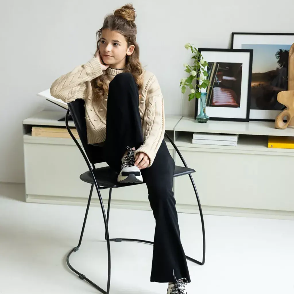 Gebreide cropped trui (beige)