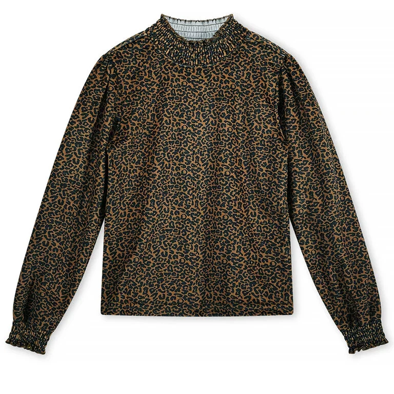 Trui leopard (camel)