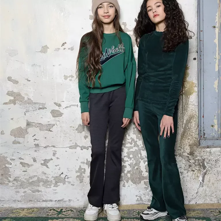 Broek flared velours Sady (pine green)