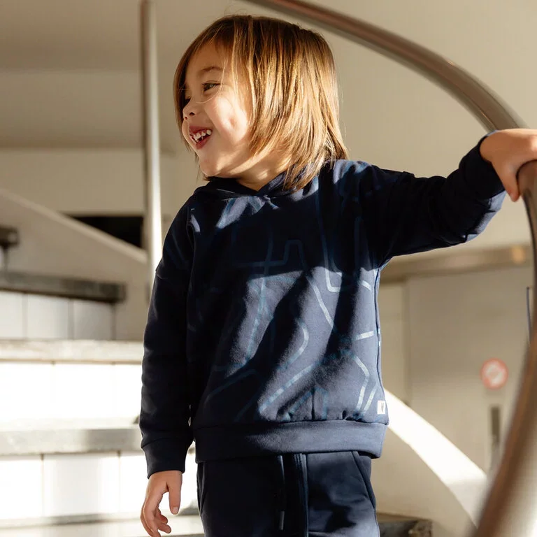 Trui hoodie Gilius (blue dark lines)