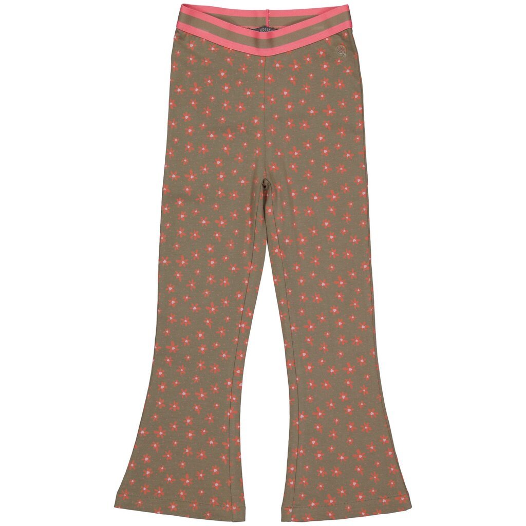 Broek flare Xylia (coral flower dot)