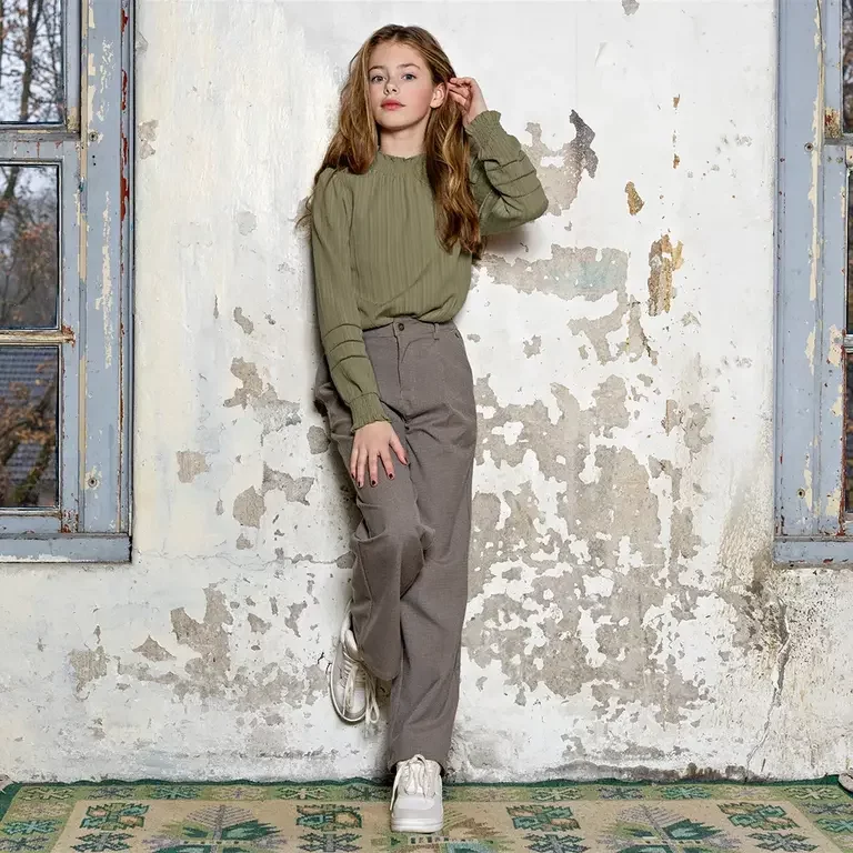 Broek Sali pied de poule (animal brown)