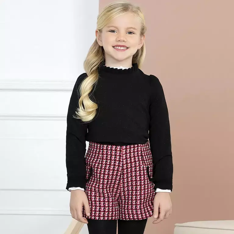 Longsleeve plaid tweed (black)