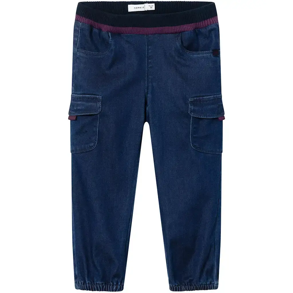 Jeans cargo round fit (dark blue denim)