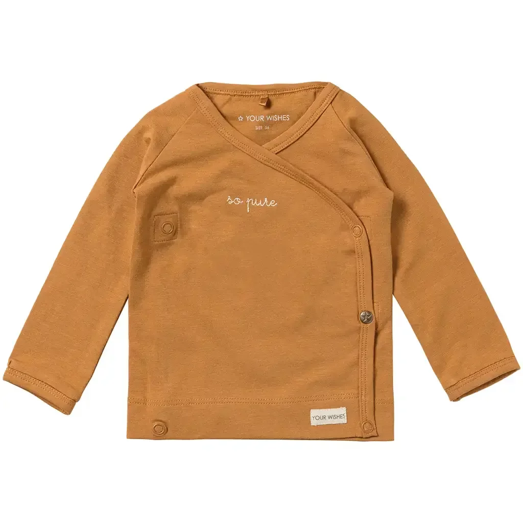 Overslag longsleeve Solid | Nais (brown sugar)