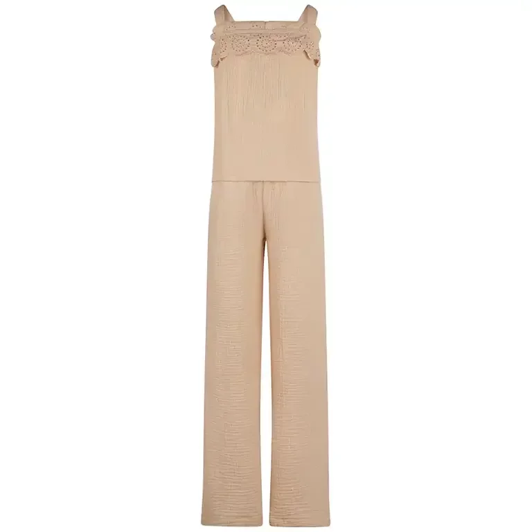 Tweedelige set van topje en broek (beige)