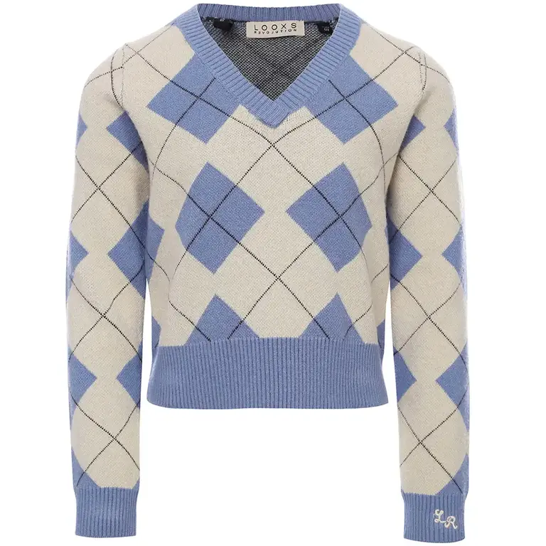 Trui argyle (blue argyle check)