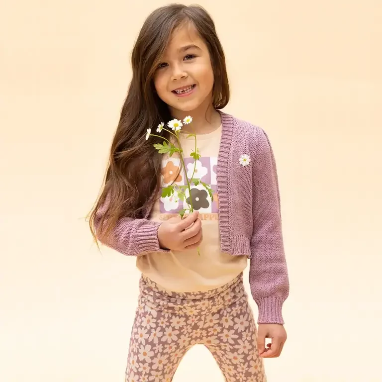 Vest gebreid (mauve blush)