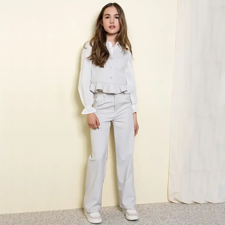 Broek Sayla wide fit (silver gray)