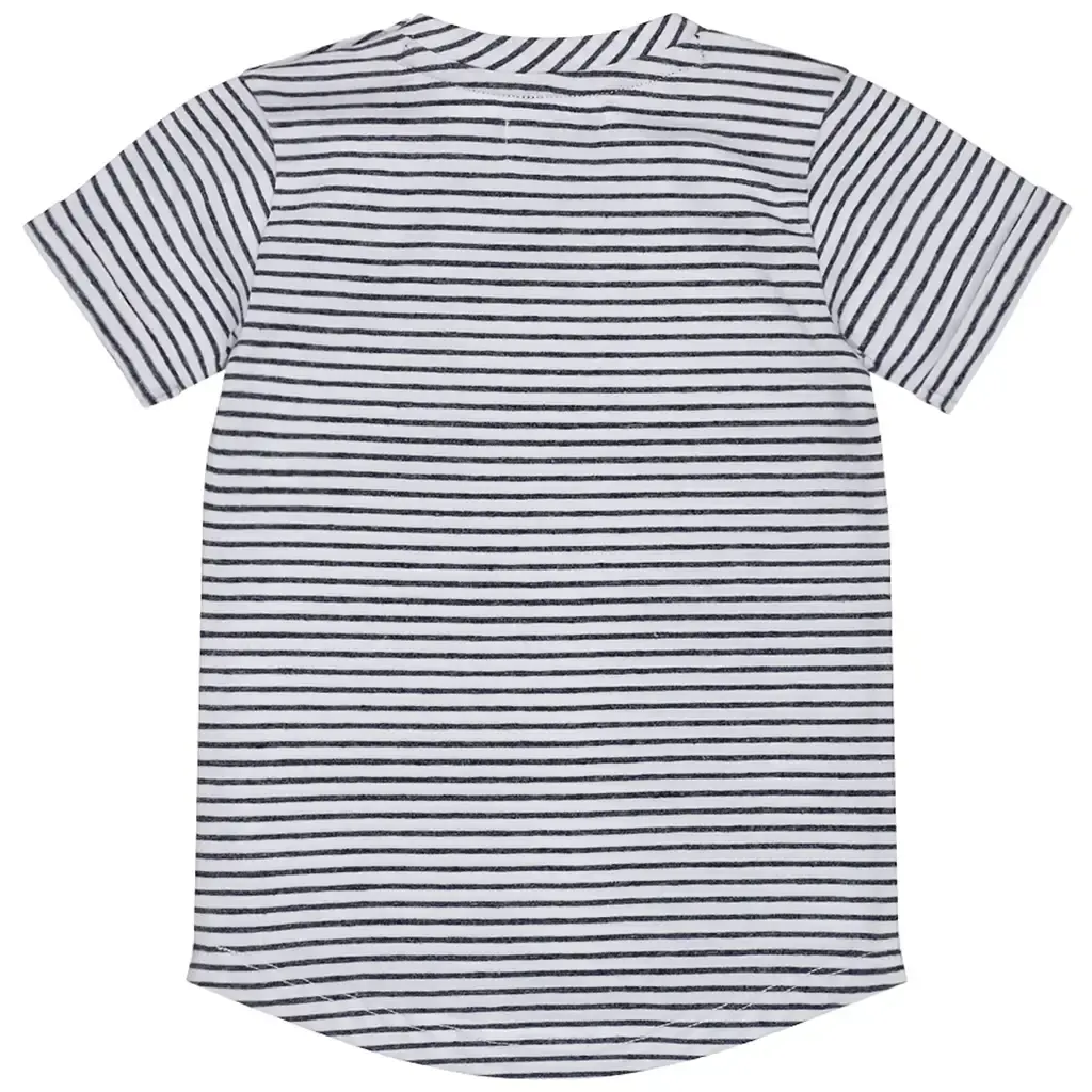 T-shirt stripes Lets Ride (white)