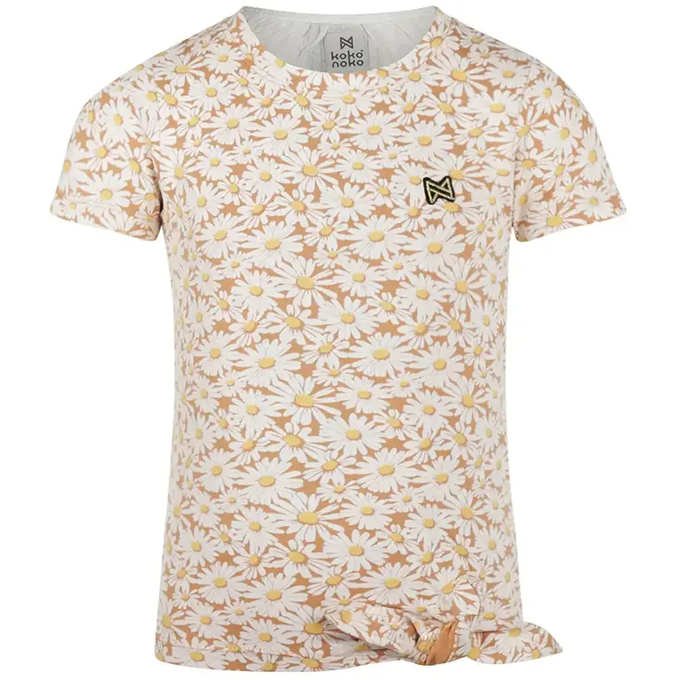 T-shirt flowers (camel)