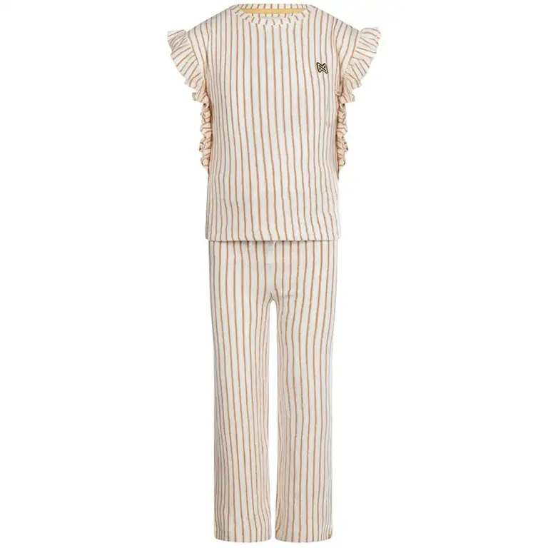 Tweedelige set van t-shirt en broek (camel)