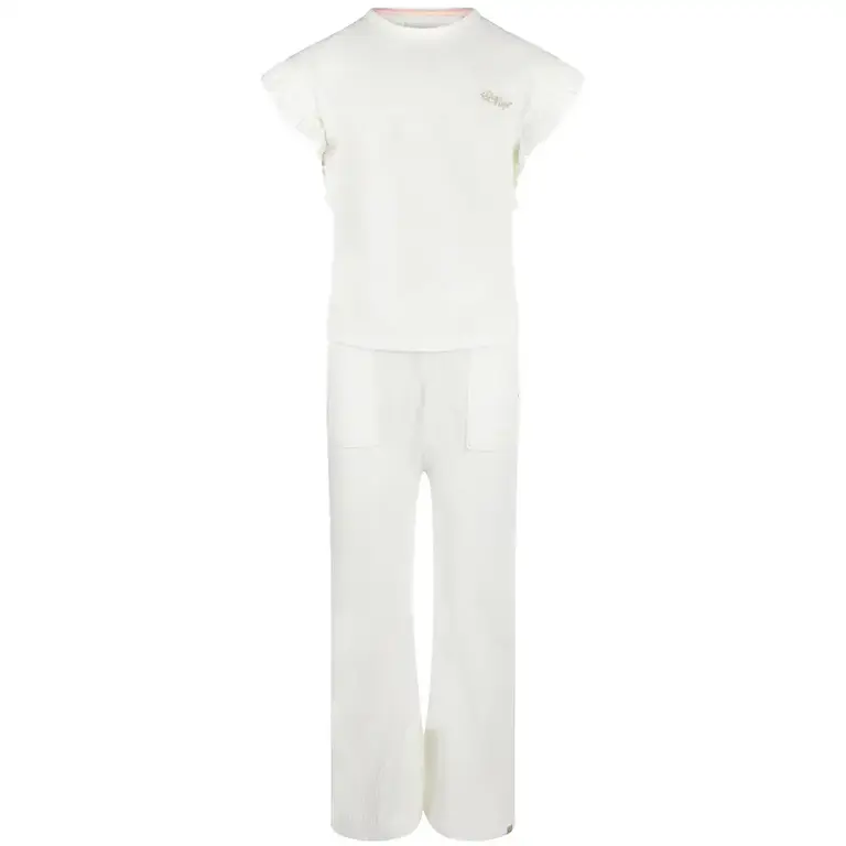 Tweedelige set van t-shirt en broek (off white)