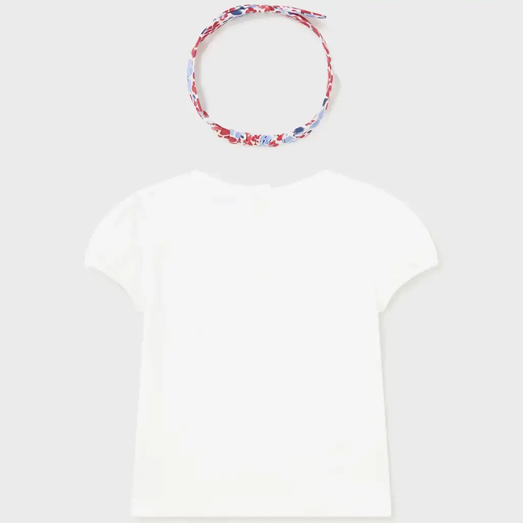 T-shirt met haarbandje (white-red)