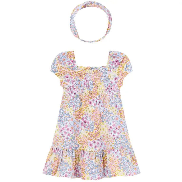 Jurk met haarbandje (dahlia)