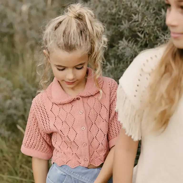 Gebreid vestje Katja (old pink)