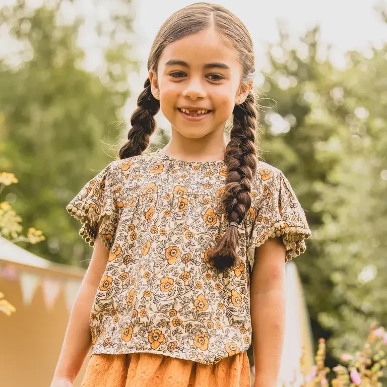 Blouse floral (orange floral)