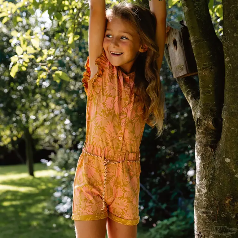 Jumpsuit Belle (aop pink leaves)